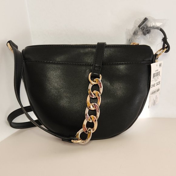 INC International Concepts Kimmi Crossbody Black with Stylish Chain Strap NWT - Picture 1 of 12